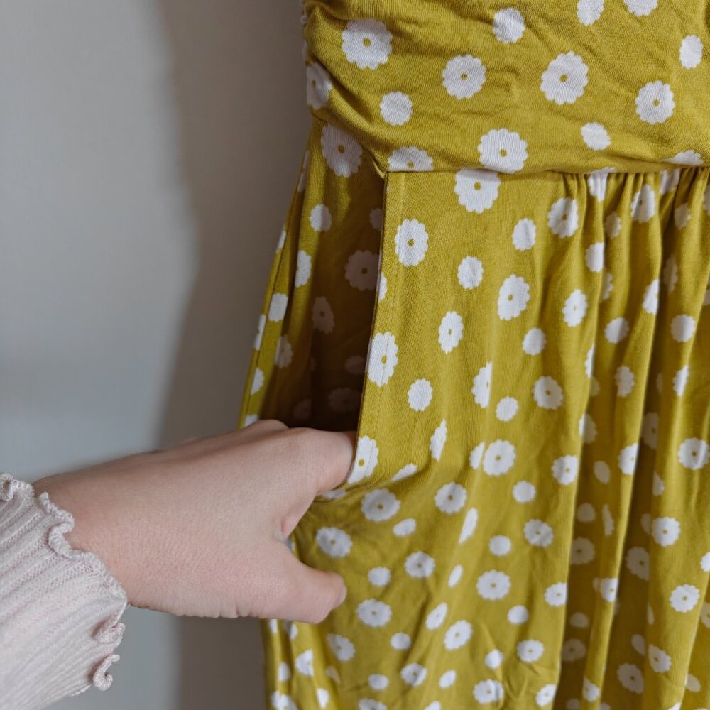 Boden Yellow Polka Dot Midi Dress - Picture 6 of 8